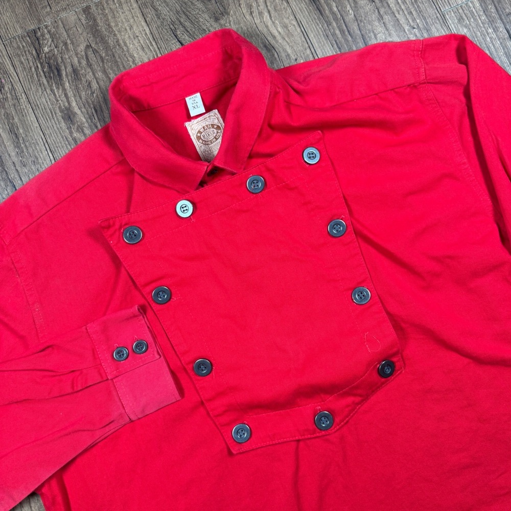Wah Maker Frontier Clothing Shirt Men XL Red Bib Western Rockabilly USA Made Vtg